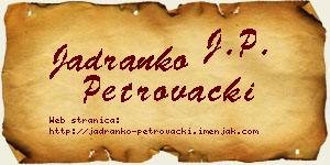 Jadranko Petrovački vizit kartica